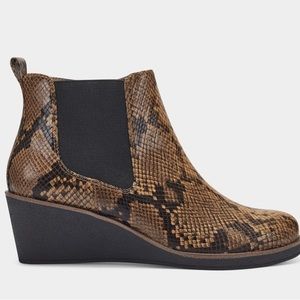AEROSOLES Brown Snake Print Ankle Boots